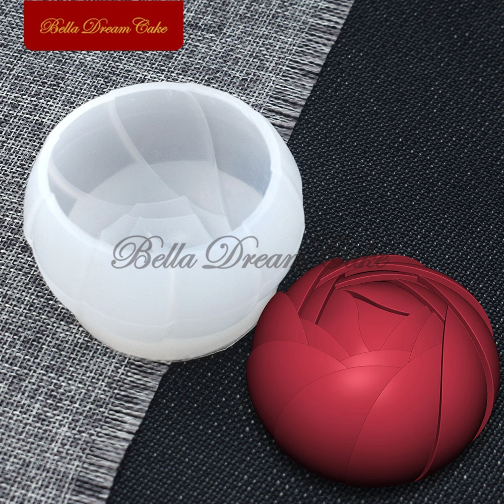 3D Mini силиконовая форма в виде цветка розы для Дня Святого Валентина глиняные