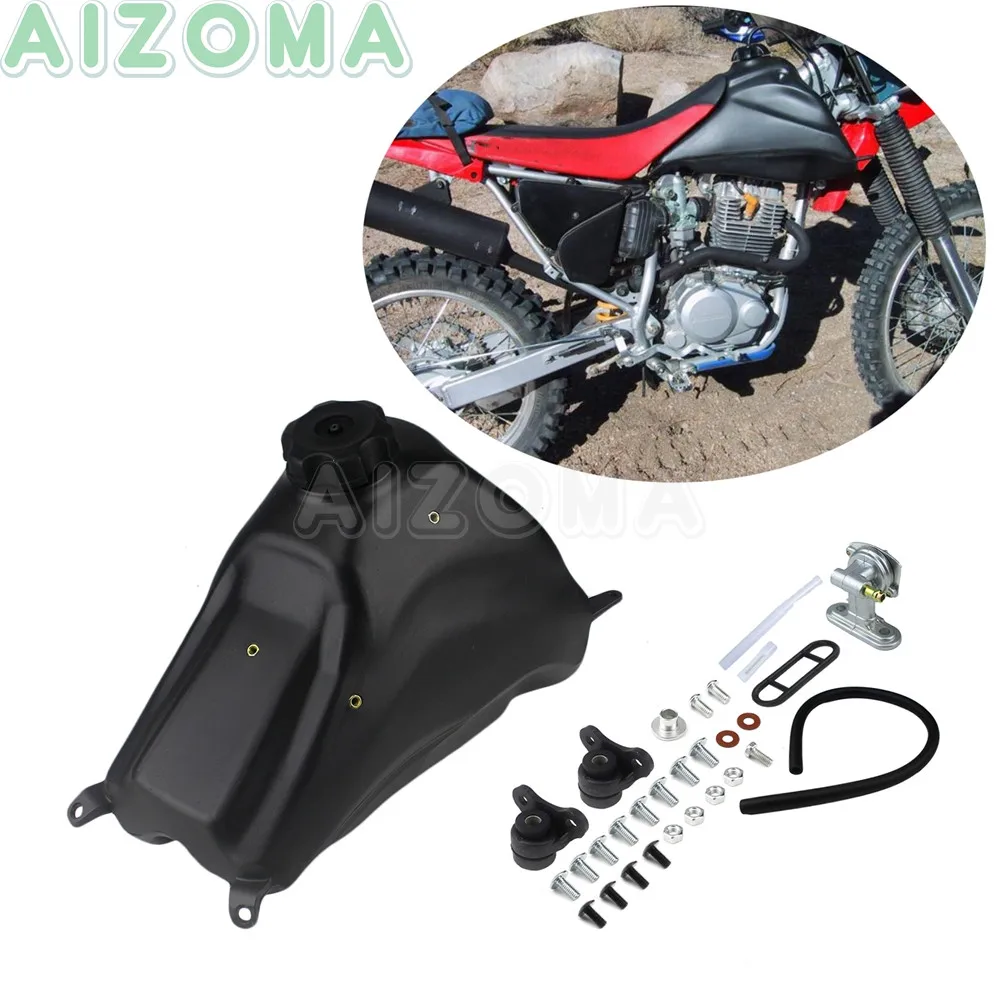 1x Dirt Bike Motorcycle Black Fuel Gas Oil Tank w/ Cap Kit For Honda CRF230F  CRF 230 F  2015-2016 17 18 2019