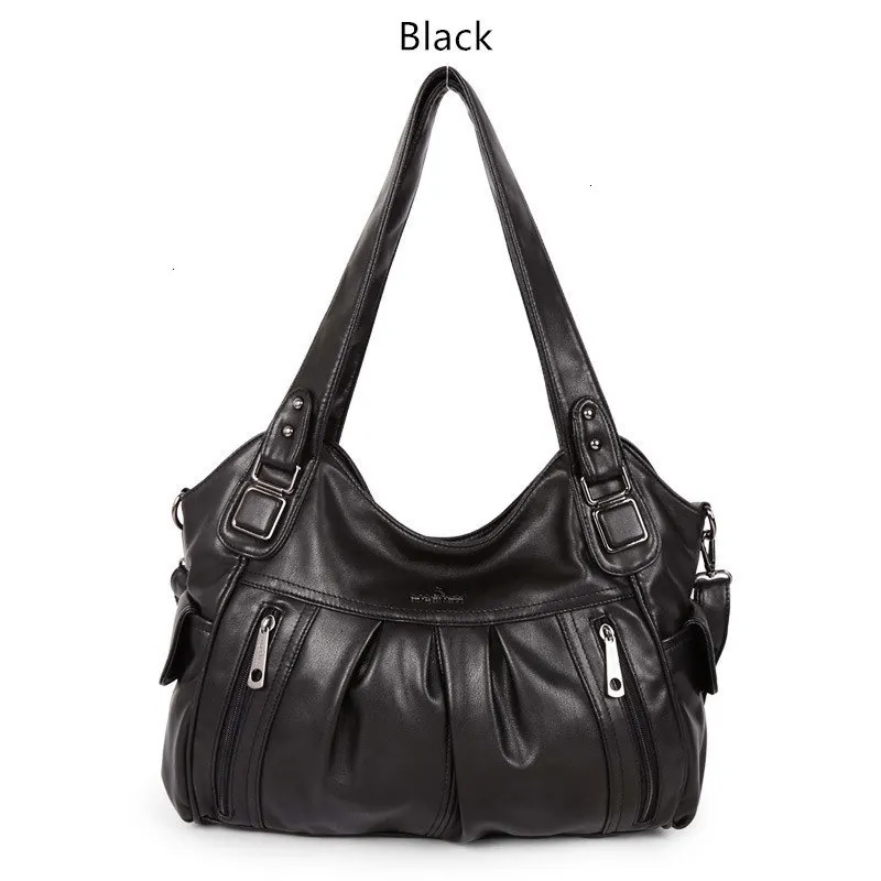 Cgmana Designer Famous Brand Washed Soft Leather Luxury Handbags High Quality Women Shoulder Bags