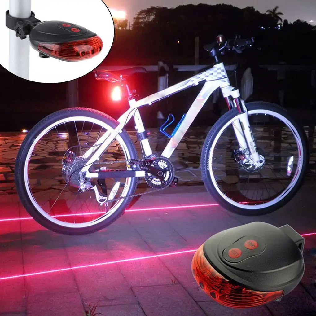 

High Quality Bicycle Bike Safety Warning Led light bicycle laser lights LED Flashing Lamp Tail Light Rear Cycling 5 LED 2 Laser