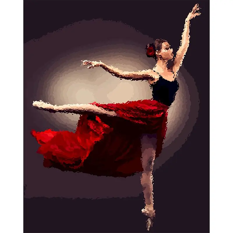 

GATYZTORY рамка балетные танцоры DIY живопись по номерам Акриловая живопись Настенная картина уникальный подарок