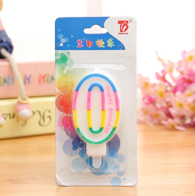 1 шт. милые цветные свечи с цифрами на день рождения для детей и взрослых 2 3 4 5 6 7 8 9 0