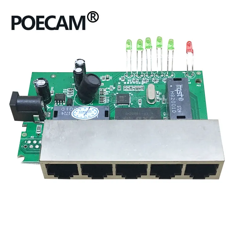 5 Порты и разъёмы 12V 15V Пассивный Poe коммутатора Ethernet 10/100 Мбит/с 4 для Камера IP 4/5 + 7/8