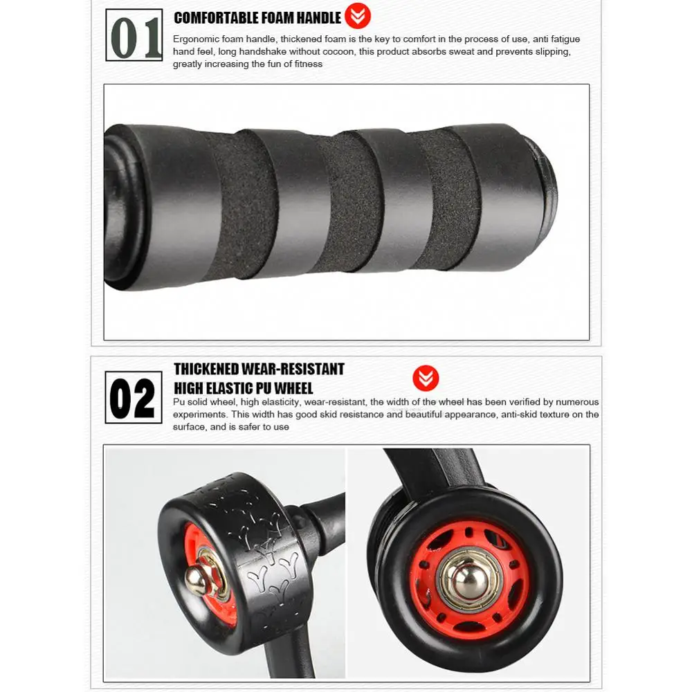 Бесшумный четырехколесный тренажер для брюшного пресса талии и ног ролик Ab с