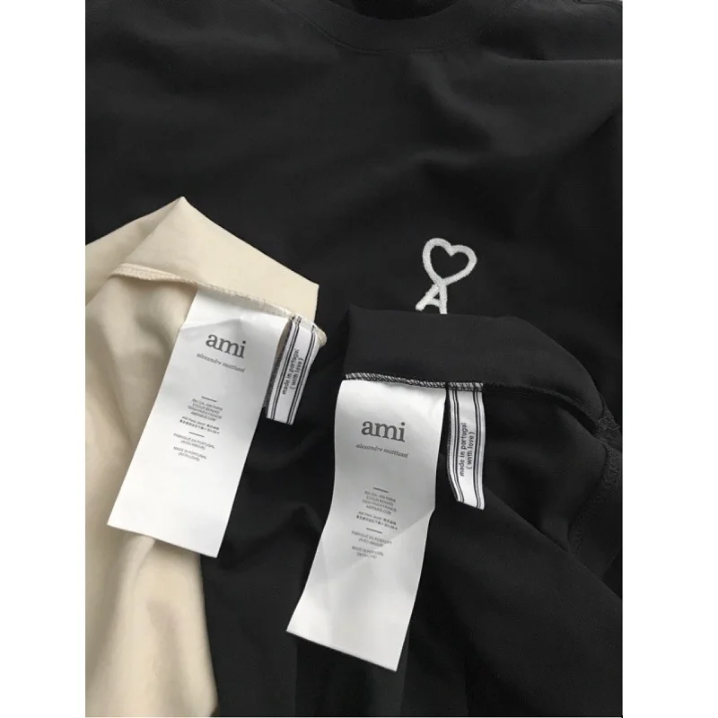 

Amiparis-Camiseta informal para hombre y mujer, Camiseta holgada de amor en blanco y negro, novedad de verano 2021