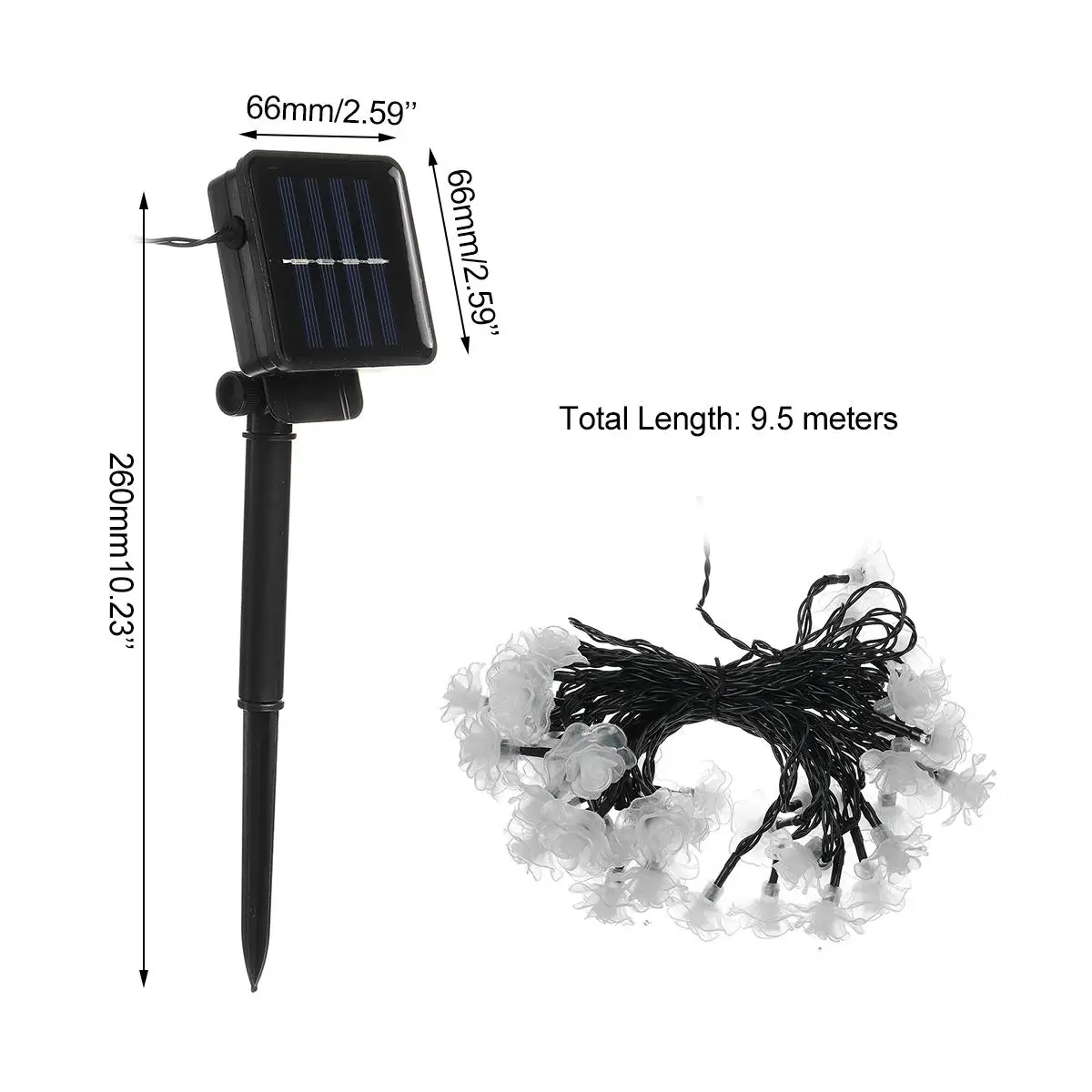 

9.5m 50 LED Solar Powered Rose Led String Light Flower Seasonal Courtyard Wedding Parties Garden Decoration Christmas Holiday