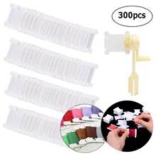 300 Pcs of Plastic Winding Card and Winding Device for Cross-Stitch Embroidery Cotton Thread Craft Sewing DIY Storage Finishing