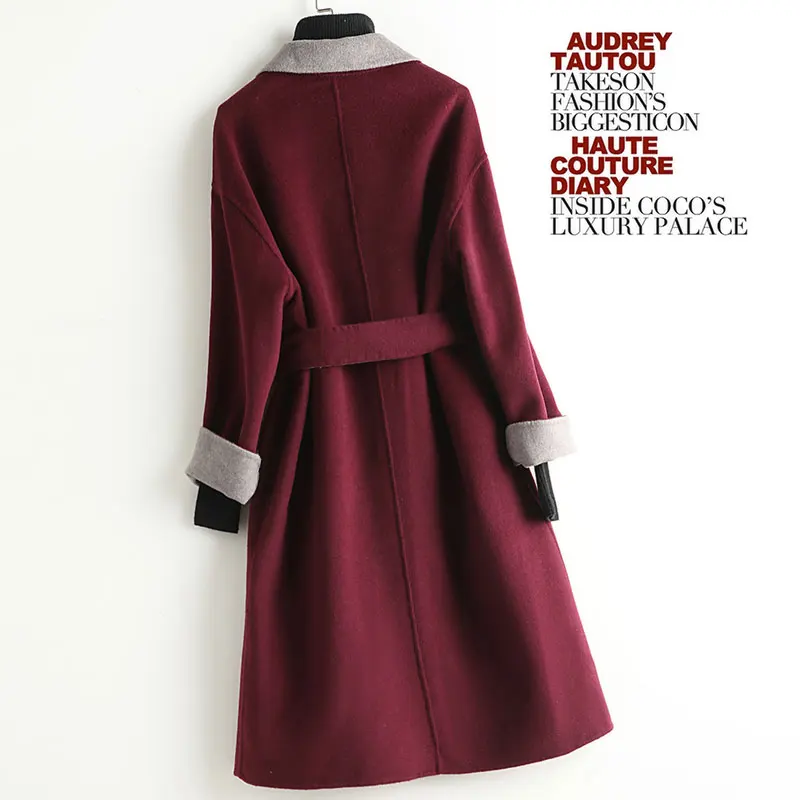 2020 длинное шерстяное пальто женское элегантное весеннее жакет Женская Осенняя