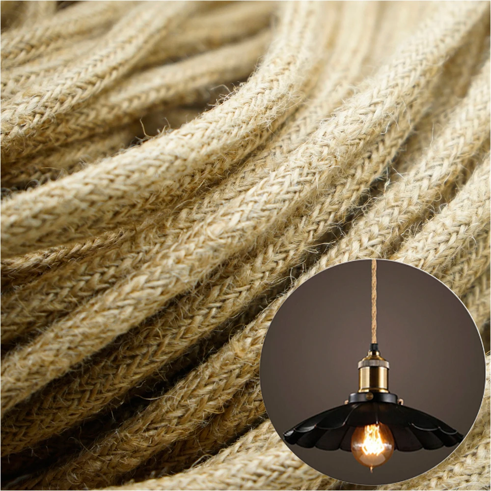 2 четыре ядра 3 Винтаж пеньковая веревка Электрический провод кабель с