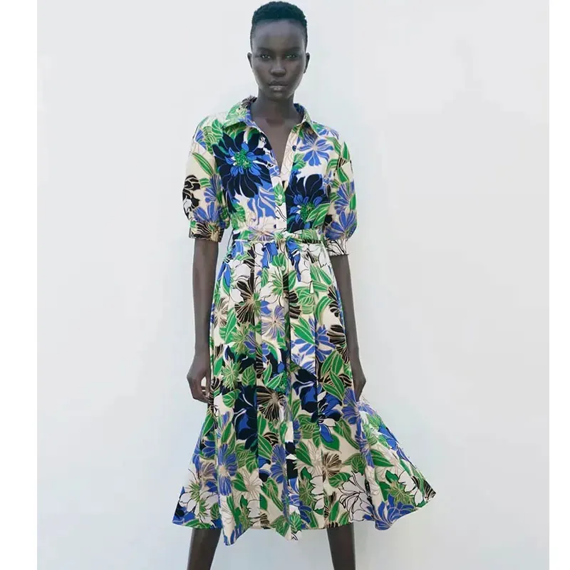 

Nlzgmsj Za Women 2021 Floral Print Boho Maxi Dress Sexy Lady Bohemian Autumn Long Dress Women Beach Dresses Female Robes 202108