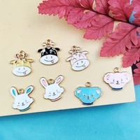 10pcs enamel cow bunny koala charm pendant jewelry making bracelet necklace diy earrings accessories craft