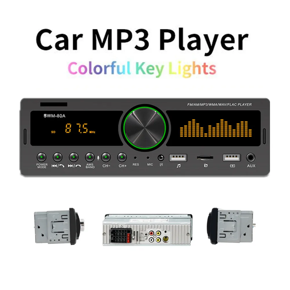 

1 DIN автомобильный стерео MP3-плеер fm-радио Bluetooth AUX TF карта u-диск головное устройство в Dash цифровой медиаприемник mp3-плеер