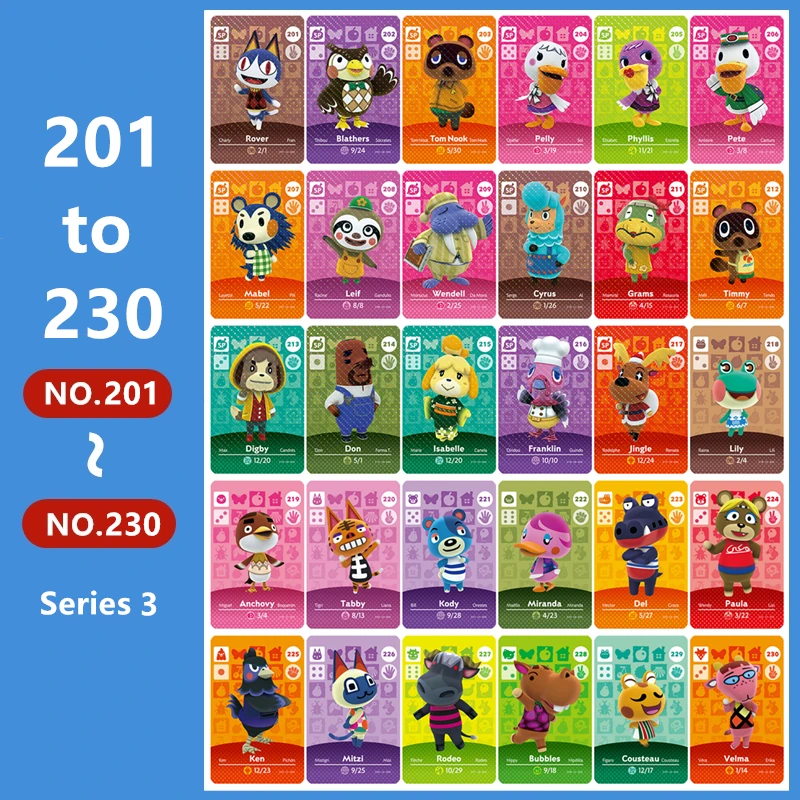 NO.201 ~ 230 Серия 3 карта сельского дома NFC метка Ntag215 для игры NS новые данные|Карты