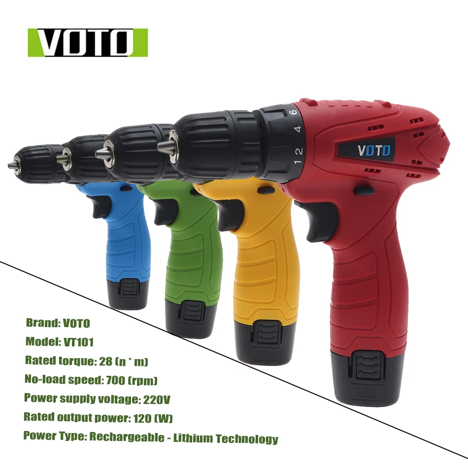 Электрическая отвертка 12 В перезаряжаемая литиевая батарея шуруповерт