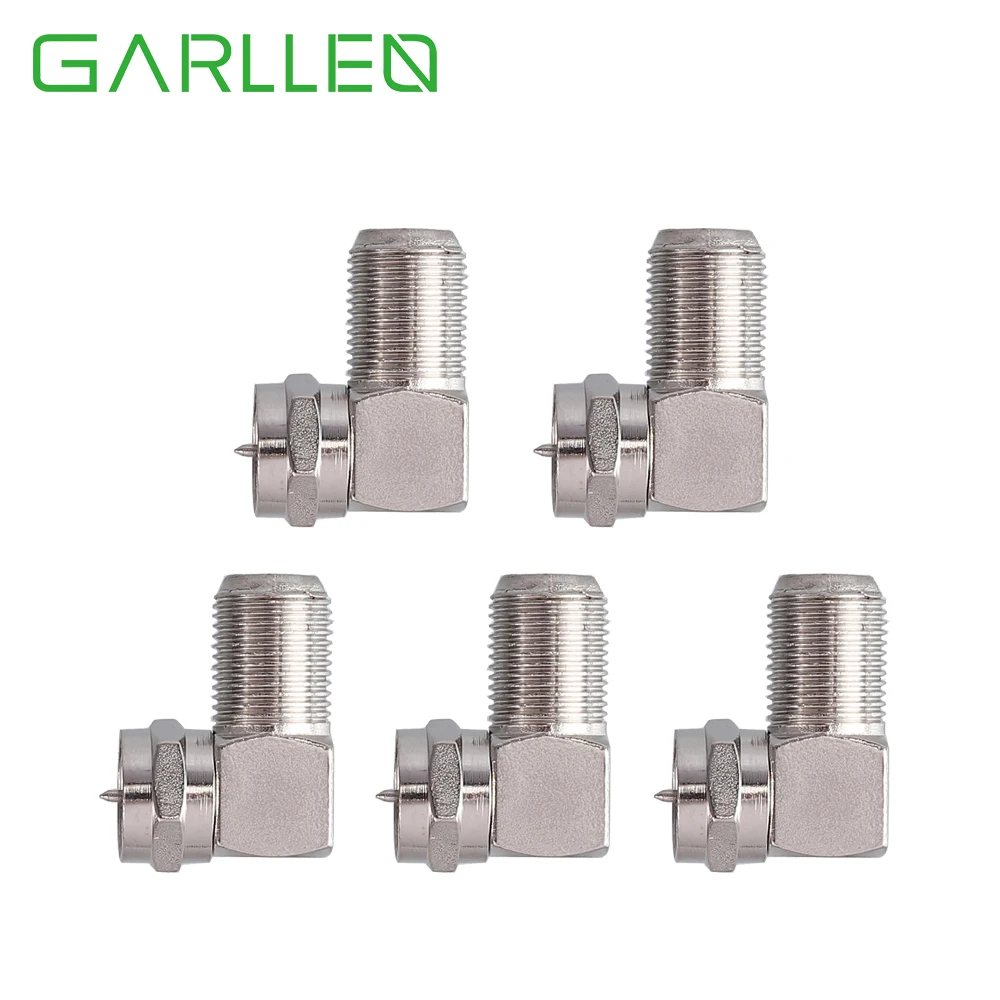 

GARLLEN 5Pcs F-Connector To Female Right 90 Degree Adapter For F-Connectors F-Plug & F-Jack Connectors For Professional Work