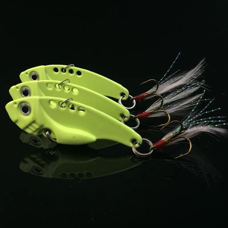 3D металлические приманки Vib для рыбной ловли 12 г 5 см приманка яркие вибрации