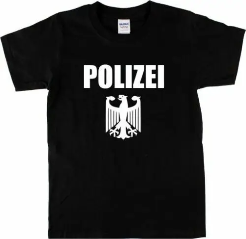 

POLIZEI Men T-Shirt German Eagle Logo Various Colours Short Casual O-Neck customized products men clothing