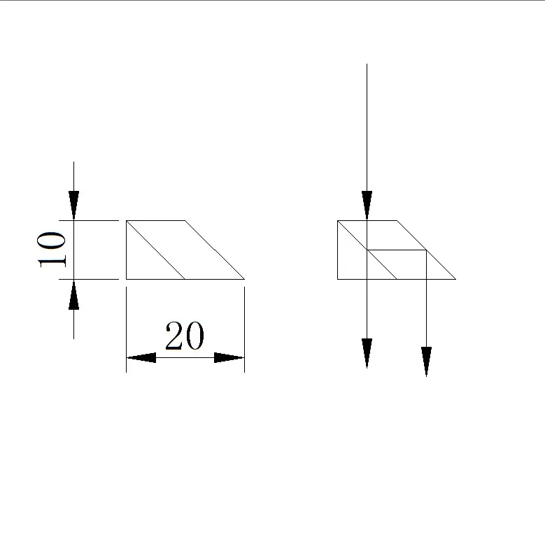 Боковое смещение луч сплиттер Призма боковое отражение Мицубиси зеркало 10*10*20 мм