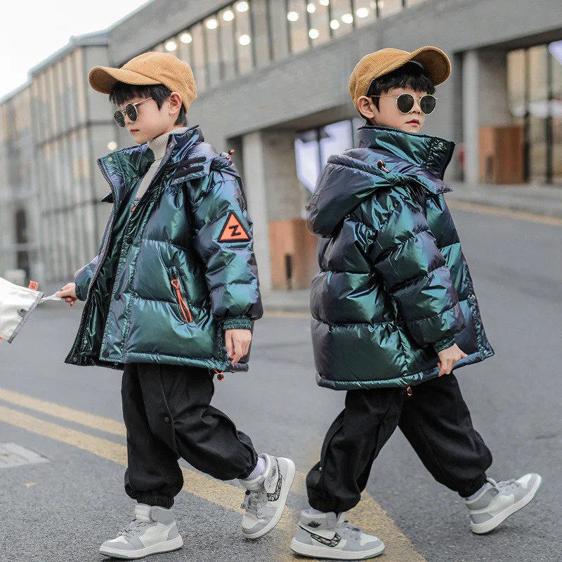 

Женская зимняя пуховая куртка для мальчиков, новая Корейская хлопковая куртка для зарубежных детей, детская куртка с 90% белым утиным пухом