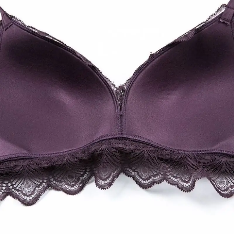 

FITWEE Lingerie Set For Women Sexy Underwear Wireless Padded Deep V Bra Thin Lace Panties Solid Color 2021 Summer Bralette