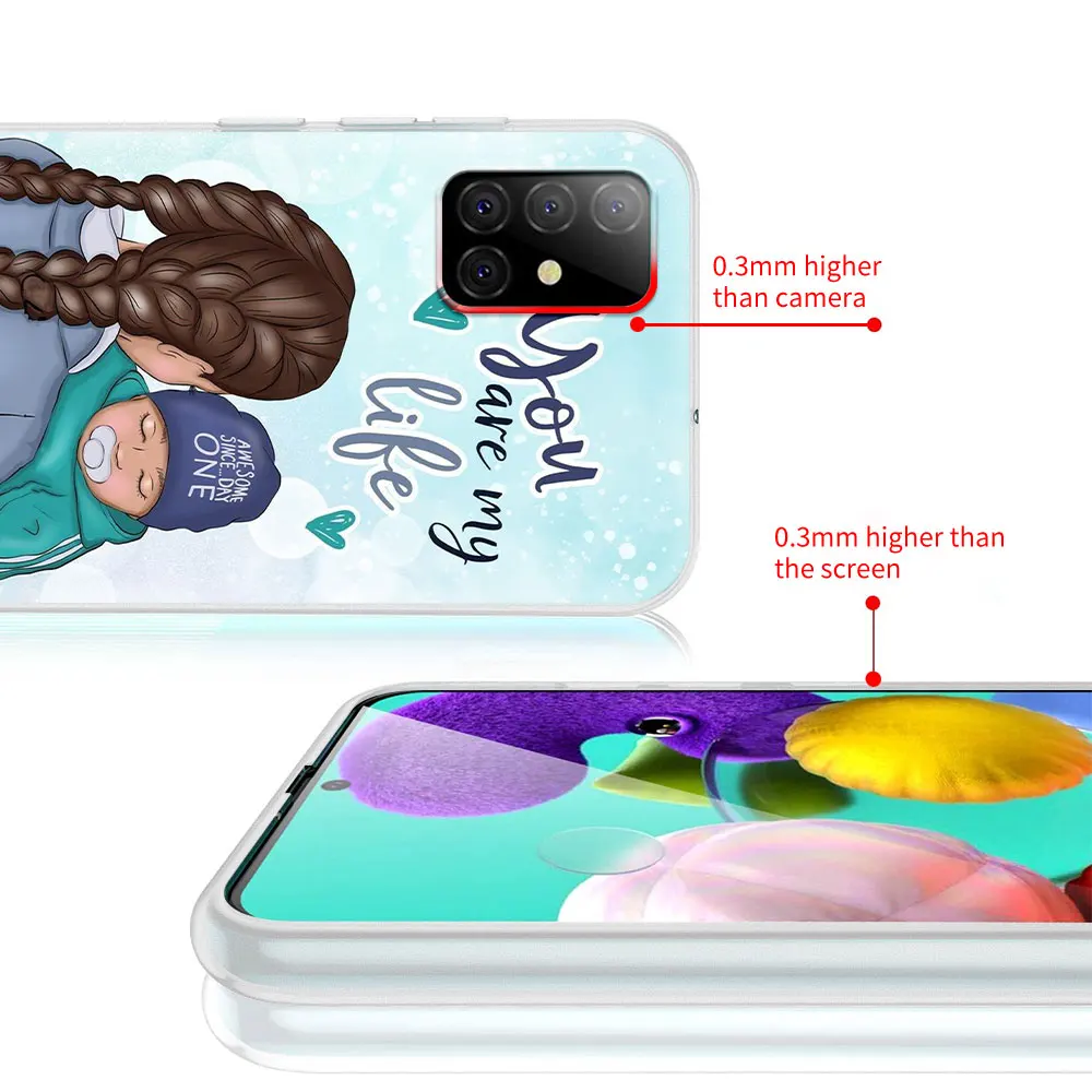 

Mom Is Love Baby Queen Capa For Samsung Galaxy A51 A71 A21s M51 M30s A41 Translucent Phone Case A31 A91 A11 M31 A12 A02s Coque