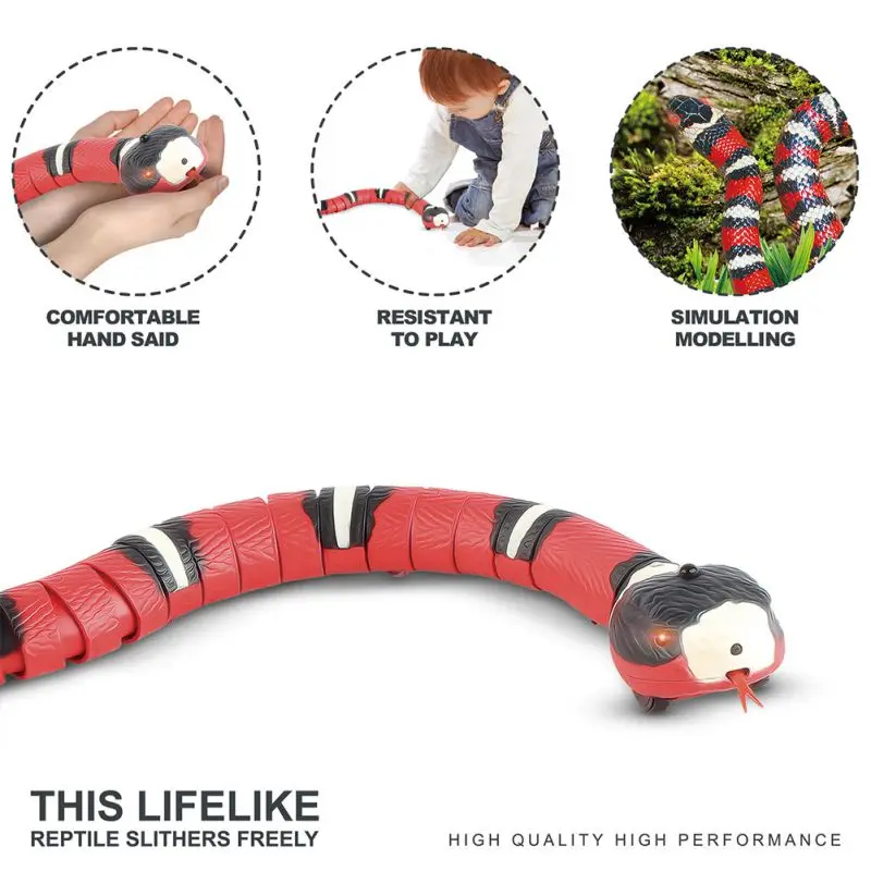 

Smart Sensing Snake Cat Toys USB Charging Electric Interactive Toys For Cats Kitten Teaser Toys For Pet Dogs Game Play Toy