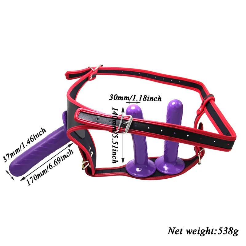 Ремень на фаллоимитатор тройной Dong эластичный безвредный фалоэммитатор для Пояс