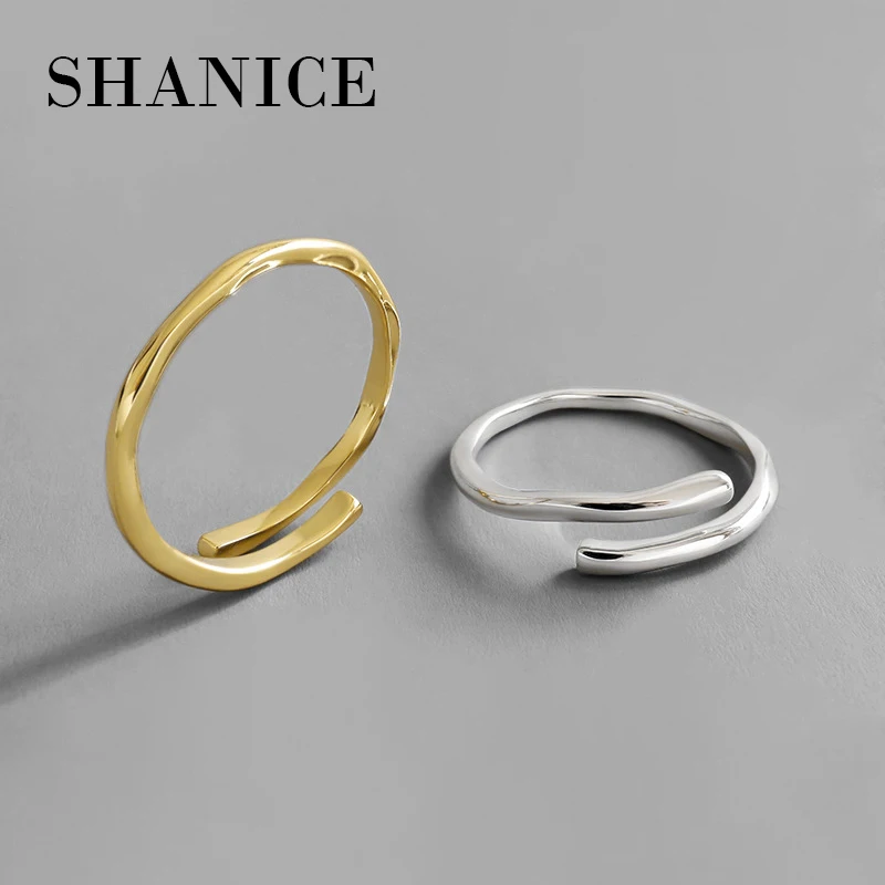 Шанис золото и серебро 925 пробы Открытое кольцо минимальный нерегулярные с