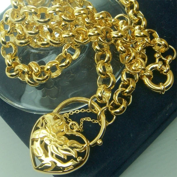 Позолоченная вакуумная цепочка для женщин и девочек с сердечком ожерелье 188 |