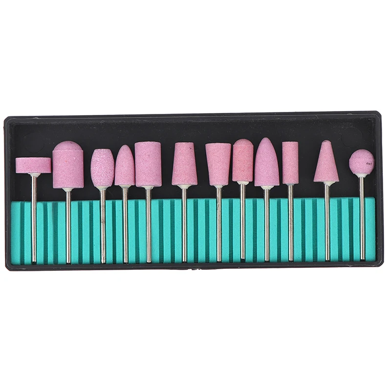 

Набор сверл для дизайна ногтей из кварцевого камня, 12 шт., замена 3/32 шлифовальных головок, маникюрные инструменты, набор для педикюра 2,35