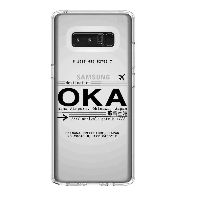 Чехол с кодовыми буквами для портов по всему миру SamsungA50 Note 10 Pro чехол в аэропорту