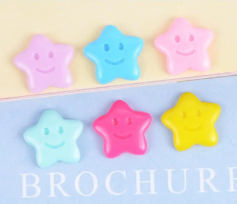 

Оптовая продажа! Каваи милые улыбающиеся звезды патч Flatback смолы кабошоны орнамент аксессуары бант Центр заколка для волос DIY