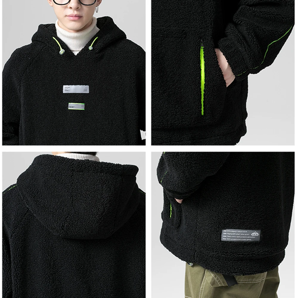 Covrlge Men Hooded Coat Japanese Youth Trendy Winter Warm Cotton-padded Jacket Student Hong Kong Style Daily Casual Male MWM111