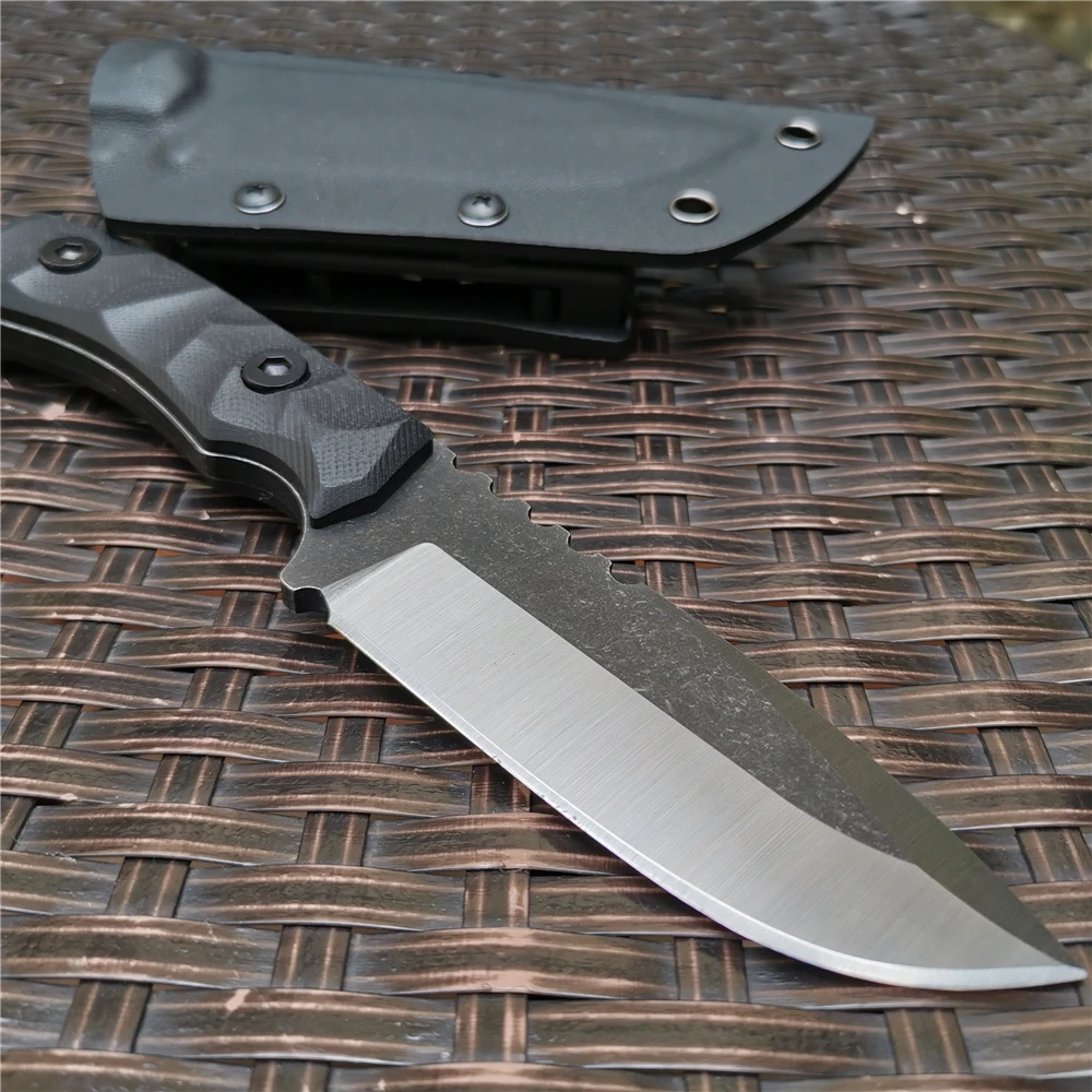 8cr18 Черный G10 ручной тактический прямой нож острый охотничий + K рукав для
