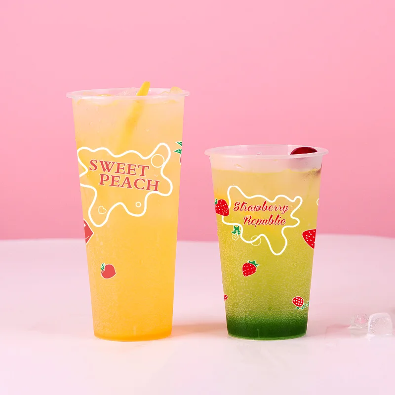 50 шт. 90 калибра одноразовые для молока чашки чая Матовые прозрачные 500 мл сок