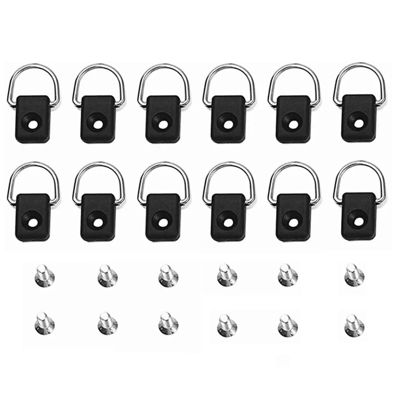 

12Pcs Kayak D Ring,Canoe Fishing Rigging D Ring Tie Down Deck Loop Mounting Tie Down Kit for Fishing Sailing Accessories