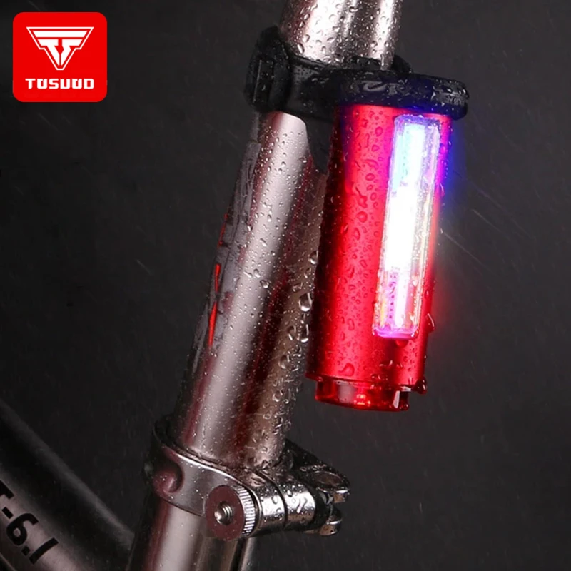 

TOSUOD Bike Light USB Rechargeable 360 Safety Seat post Tail-light 7 Modes COB Lamp Beads LEDS Bicycle Light Free Shipping new