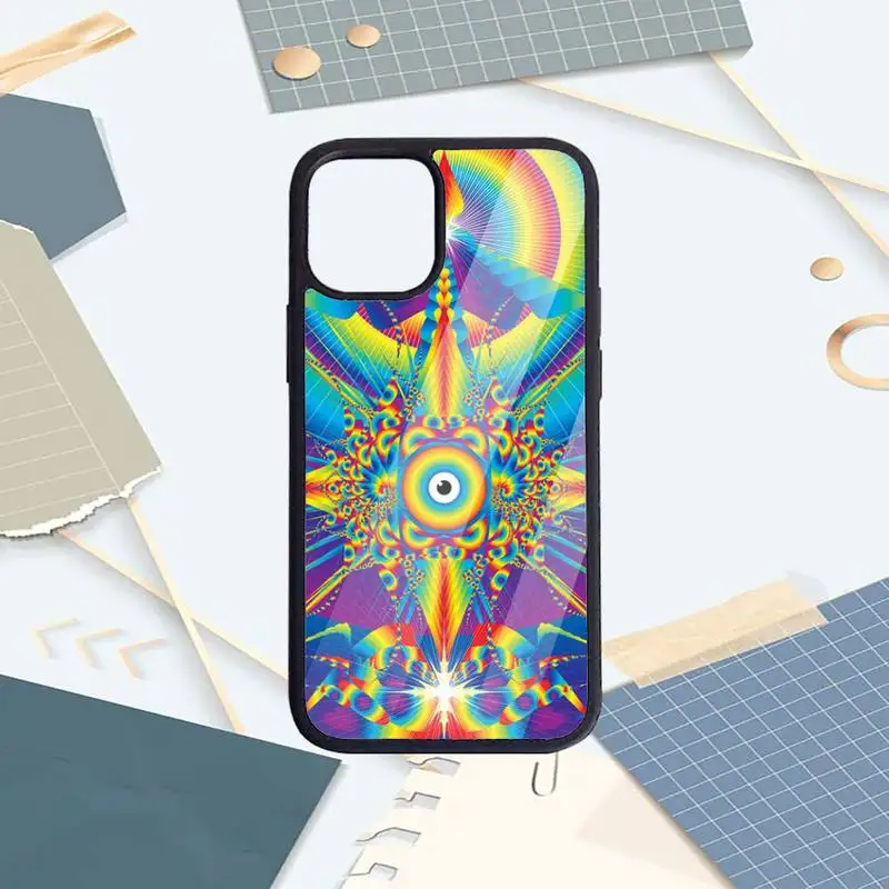 

Colourful Psychedelic Trippy Art pattern Phone Case PC for iPhone 11 12 pro XS MAX 8 7 6 6S Plus X 5S SE 2020 XR funda