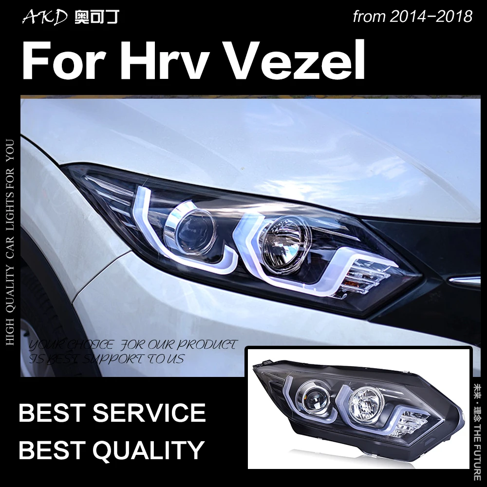 AKD автомобильный Стайлинг фары головного света для 2016up HRV Vezel светодиодный ные DRL
