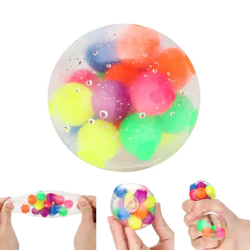 

1pcs Clear Stress Balls Colorful Ball Autism Mood Squeeze Relief Healthy Toy Funny Gadget Vent Toy Children Christmas Gift