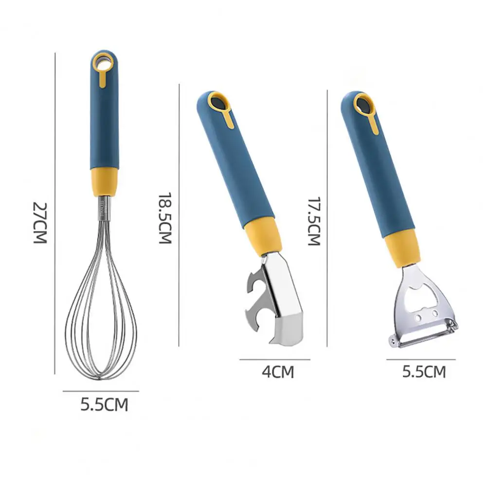 

3Pcs/Set Household Kitchen Smile Egg Beater Whisk Peeler Anti-scald Bowl Clip