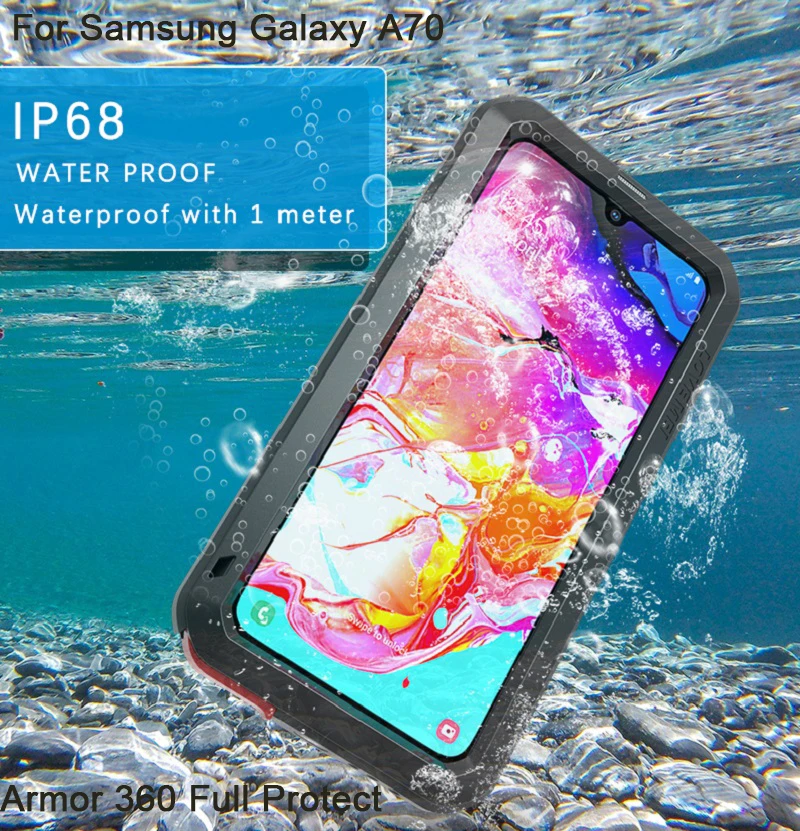 Водонепроницаемый чехол для Samsung A70 Броня 360 полная защита Galaxy A70s алюминиевые