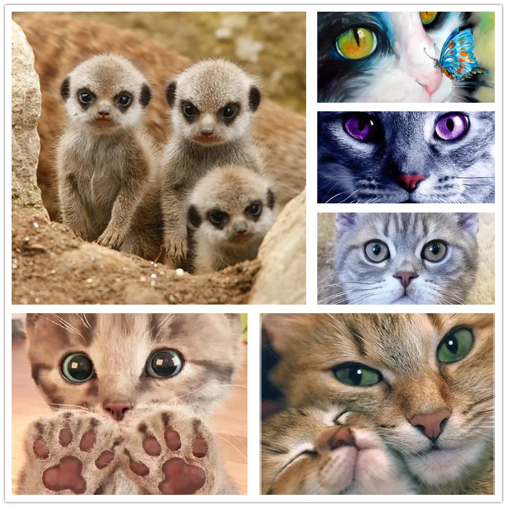 Полноразмерная Алмазная картина 5d Набор для вышивки крестиком три маленьких