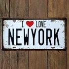 Автомобильный номерной знак I Love New York Tin Sign на стену для дома и бара Decor 15x30 см