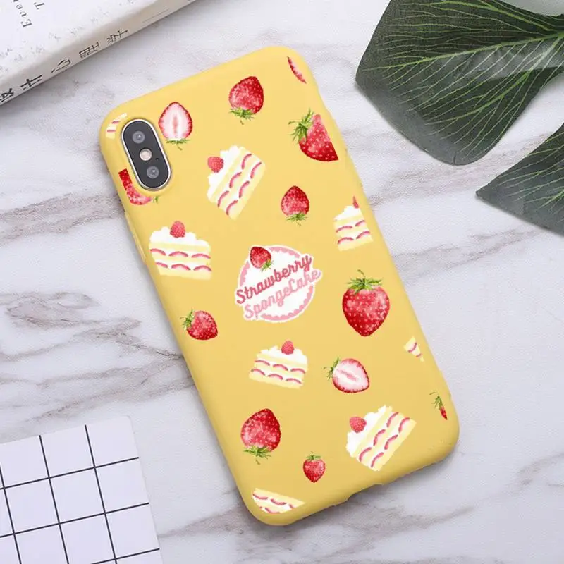 

strawberry summer fruit Phone Case Candy Color for iPhone 6 7 8 11 12 s mini pro X XS XR MAX Plus