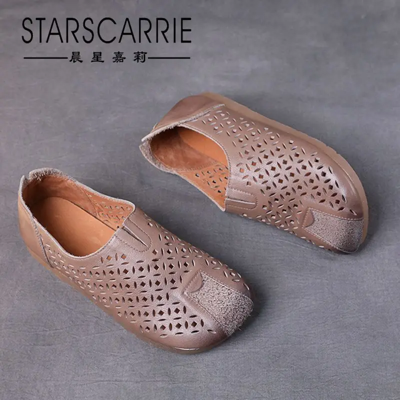 

2021 spring and summer hollowed out shoes women's forest flat bottom soft soled women's shoes Baotou sandals granny shoes