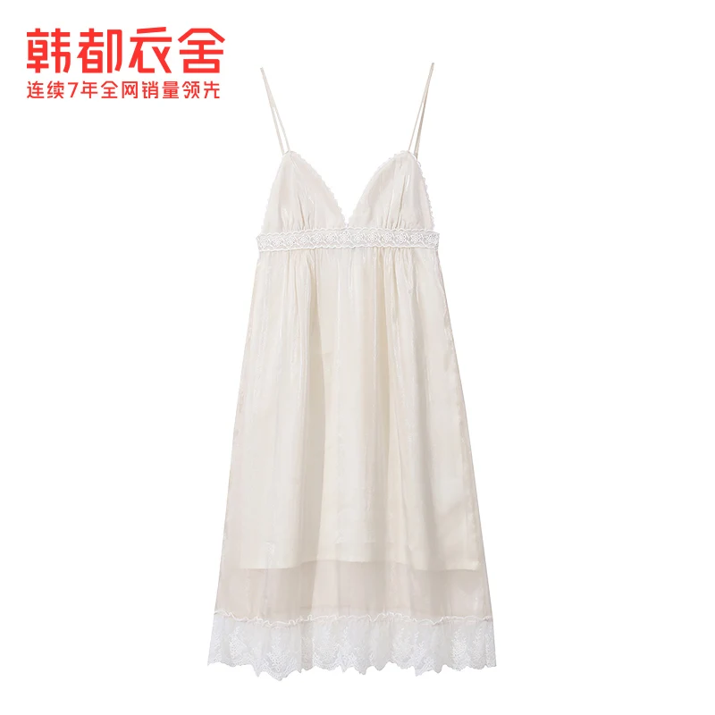 

Handu Clothing House 2021 Summer New High Waist Lace Stitching Japanese Gentle Design Dress for Women Ro1028