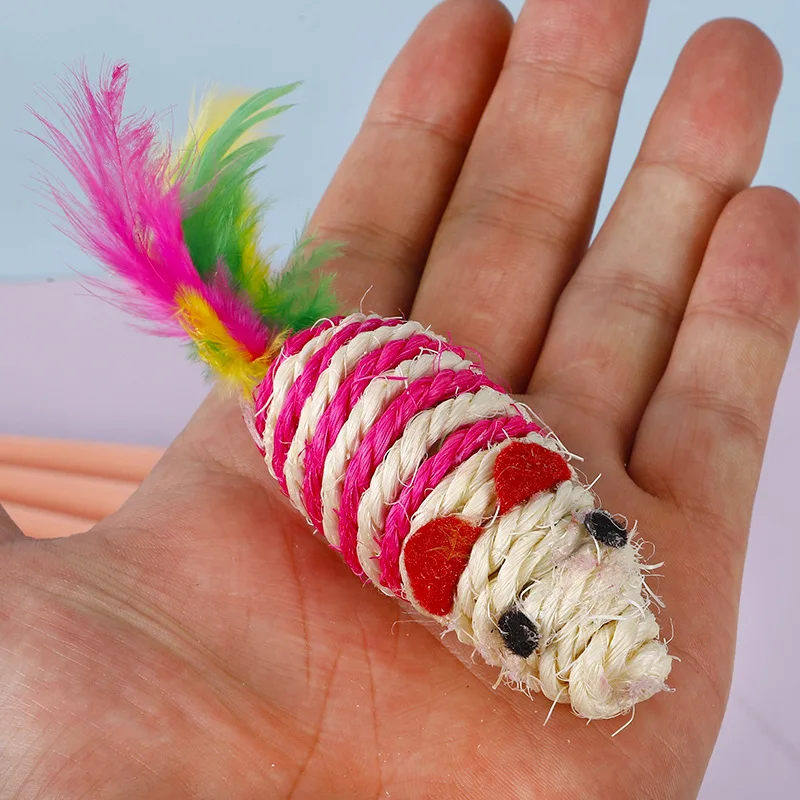 Новый сизальских канатов моделирование игрушечная Мышка для кошки плюшевые