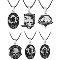 game metal gear solid 5 necklace men metal animal fox hound outer heaven rope chain women skull jewelry choker collares trinket