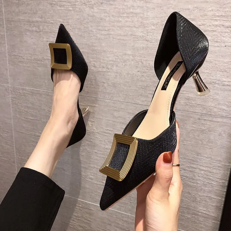 

Women Shoes 2021 Spring Pumps Sexy Heels Slip On Basketball Platform Lace-Up Hollow Latest Pointed Wedge Shallow Mouth Sandals L